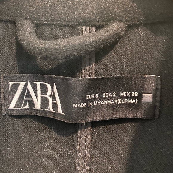 Zara Black Belted wrap coat - Picture 4 of 6